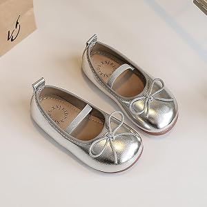 Girls Bowknot Mary Jane Flats Soft Rubber Sole Toddler Little Kids Walking Shoes Princess Wedding School Dress Shoes