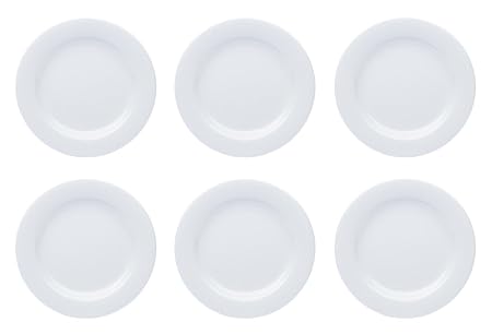 Teller Porzellan Weiß Speiseteller Suppenteller Dessertteller Pastateller Schüssel 6 Stück Set Modell-Auswahl, Modell:19 cm Ø