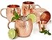 Willow & Everett Set of 4 Moscow Mule Copper Mugs with Shot Glass - 16oz Solid Hammered Cups for Moscow Mules