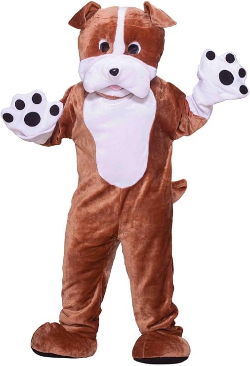 Photo 1 of Plush Dog Mascot Costume Puppy Character Outfit Bulldog Costume Adult