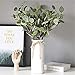 Artificial Eucalyptus Stems Leaves 6 Pcs Straight Silver Dollar Eucalyptus Leaf Silk Greenery Bushes Plastic Plants Floral Faux Greenery Stems for Party Wedding Home Decor(Grey Green)