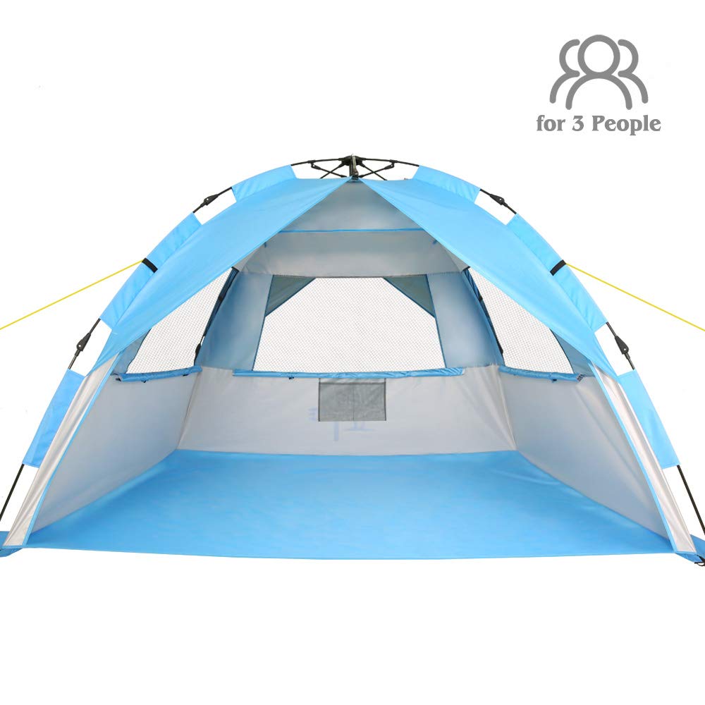 Buy ZOMAKE Instant Beach Tent 34 Person, Pop Up Sun Shelter Easy Setup