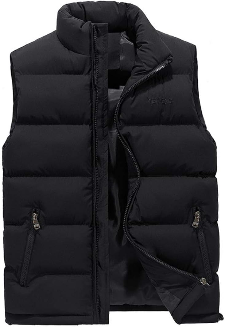 Men's Winter Vest Men Warm Thick Padded Vest Coat Male Sleeveless