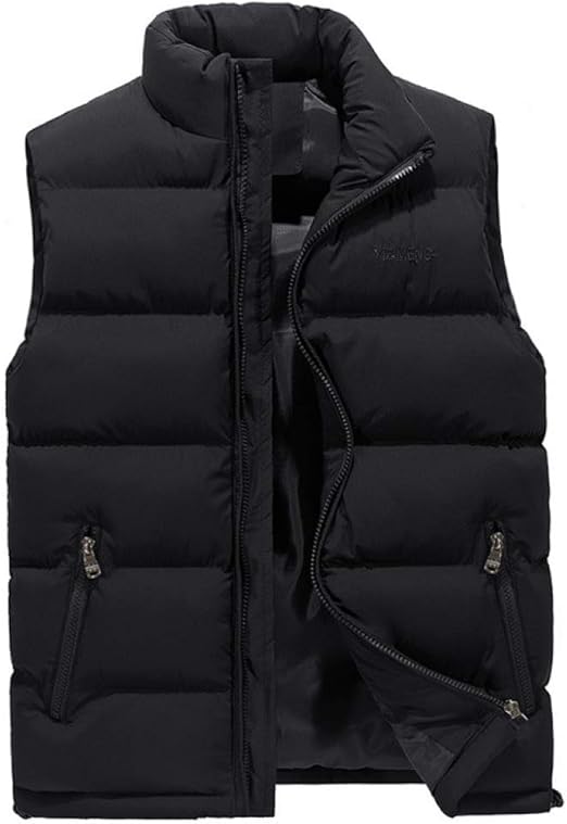 Men's Winter Vest Men Warm Thick Padded Vest Coat Male Sleeveless