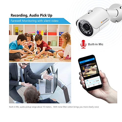Jennov 3MP PoE Home Security Camera System with 4X Wired Outdoor PoE IP