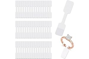 Blank Kraft Jewelry Labels, White, 200 Pieces, Barbell Price Tags for Necklace, Earring, Rings