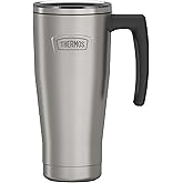 THERMOS ICON SERIES, Stainless Steel Mug with Slide Lock, 18 Ounce, Matte Stainless Steel