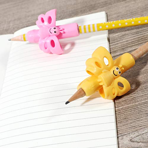 Pencil Grips - BUSHIBU Children Pen Writing Aid Grip Set Posture Correction Tool for Kids Preschoolers Children,Hollow Ventilation (Pack of 4)