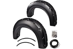 G-PLUS Fender Flares Wheel Cover Fit For Ford F150 2009-2014 Styleside 67.0"/78.8"/97.4" Bed Only (NOT fit for Platinum&Raptor models) Pocket Rivet Style Smooth Matte,Front and Rear 4pcs