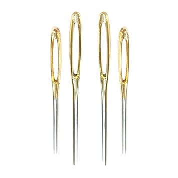 FLAMEER 4pcs Große Augen Stumpfe Nadeln Wolle Dicke Stricker Garn Hand Nähen Stopfen