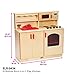 ECR4Kids Birch Pretend Play 4-in-1 Kitchen Playset for Daycare, Natural