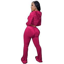 Yeshire Women's 2 Piece Outfits Velvet Sweatsuits