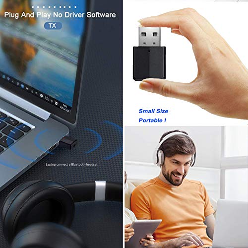 Joypro Portable Bluetooth 5.0 Transmitter and Receiver, 3-in-1 Wireless 3.5mm Adapter for TV PC Headphones Speakers Home/Car Stereo Sound System