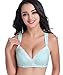 CAKYE Women's Underwire Maternity Nursing Bra 3PACK (34B, Black/Navy/Mint Green 3pcs/Pack)