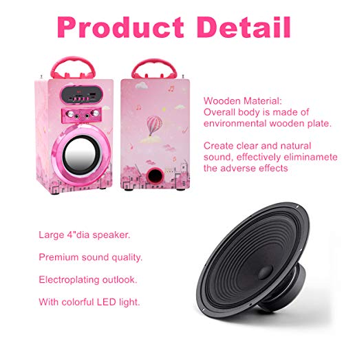 Micrófono Karaoke Infantil Con 2 Micrófonos Inalámbricos – Máquina Bluetooth Portátil, Regalo Para Niños 3-18 Años (Rosa)