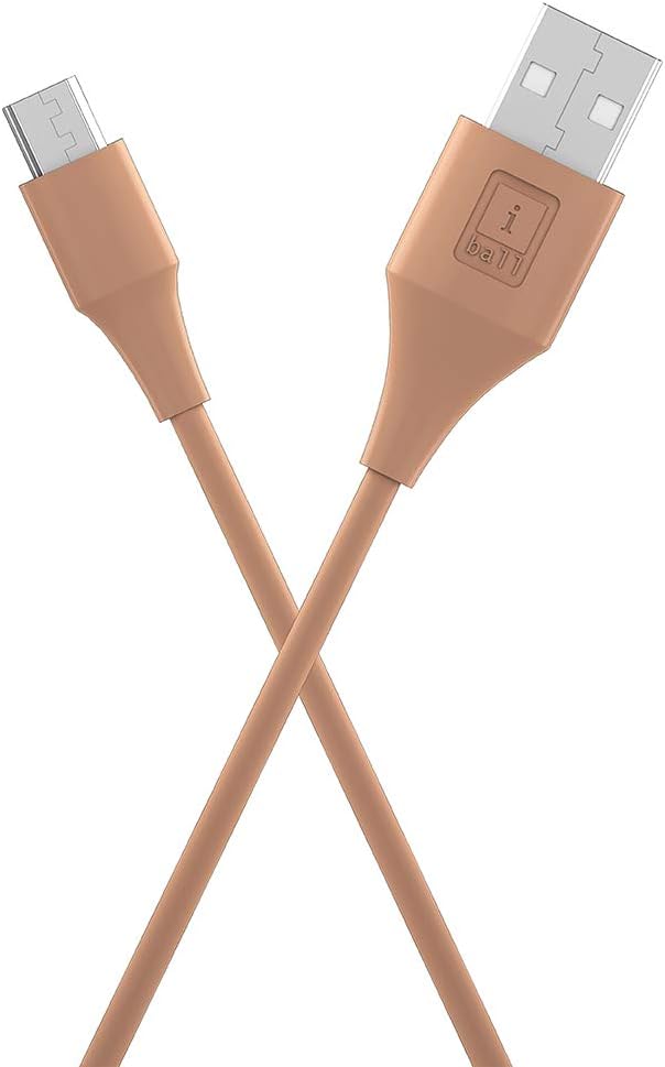 iBall IB-Micro 1.2M USB Charge & Data Sync Cable with up to 3.0A Fast Charging (Desert Sand)