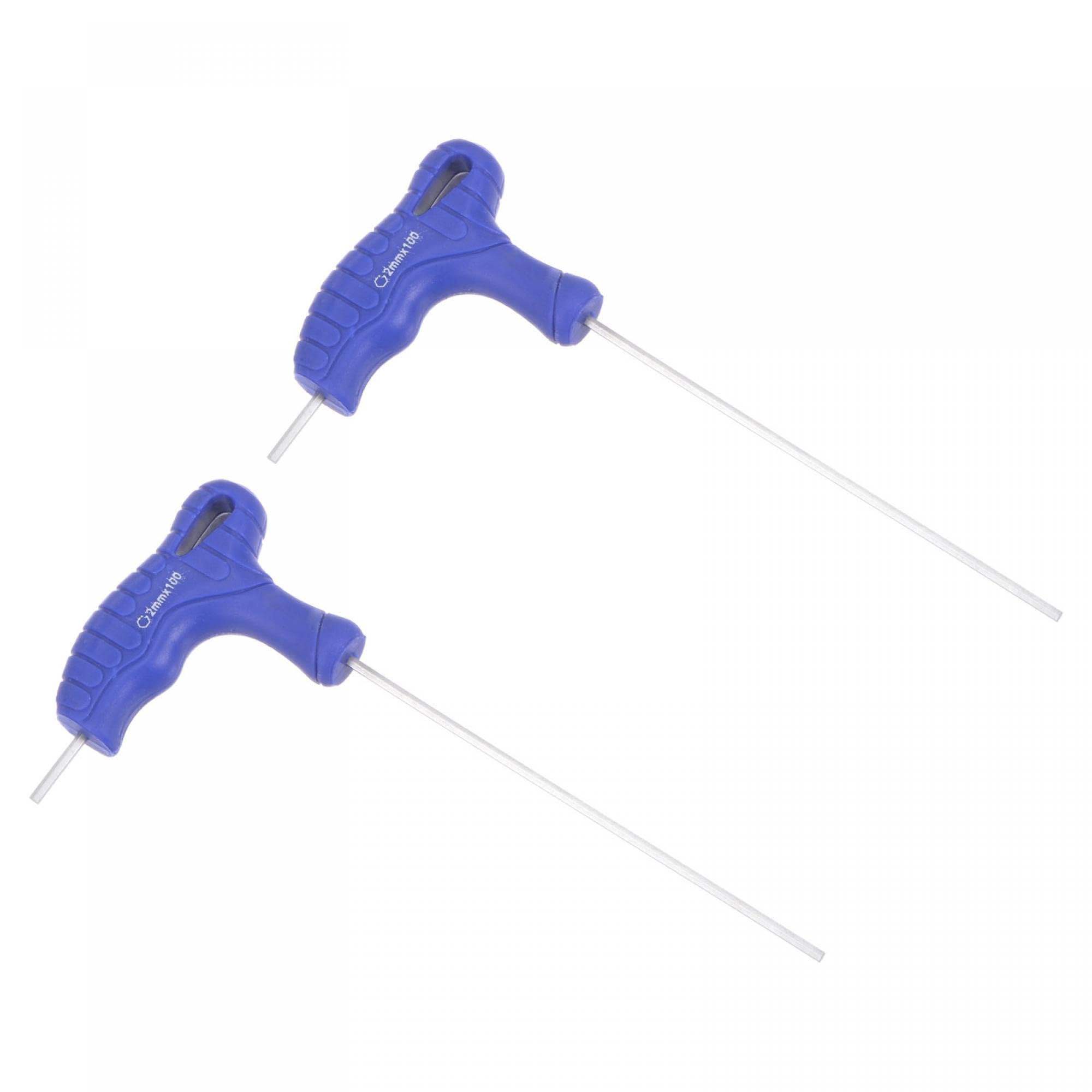 TOP-VIGOR 2Pcs 2mm Hex Key T-Handle, T Bar Dual End Wrench Spanner Allen Key for Home Repair and Mechanical Maintenance, Metric CR-V Steel