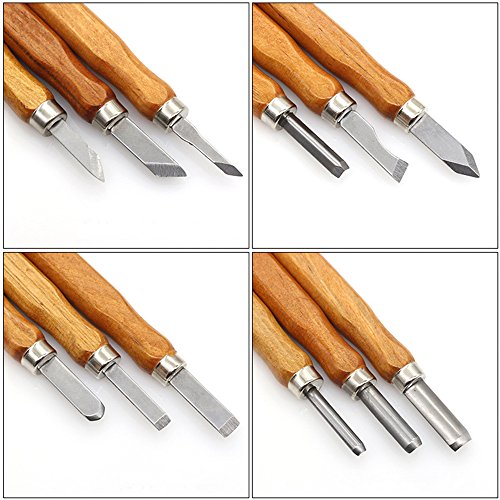 12 Set Carbon Steel Wood Carving Tools Kit - Kids & Beginners with Reusable pouch(HM0014)