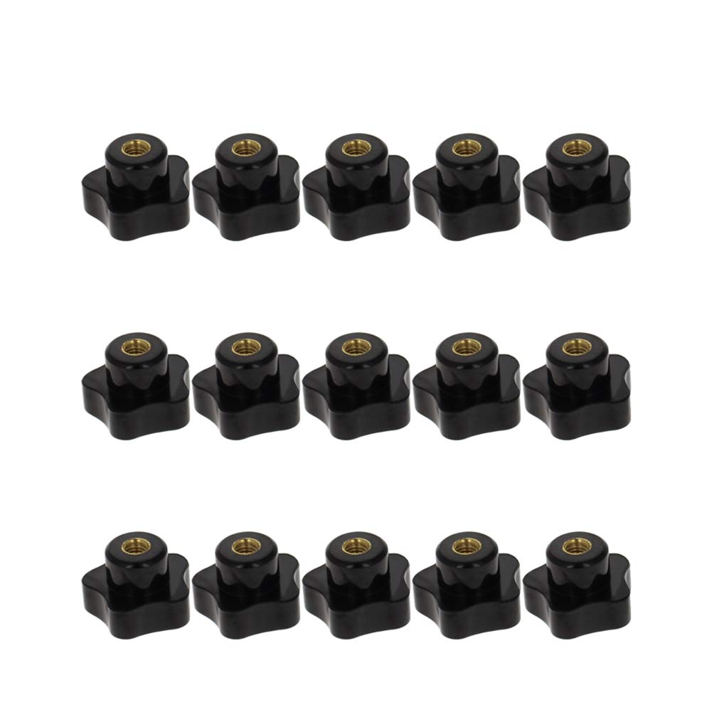 Othmro M8 Black Handle 40mm Star Knobs Grip Handle Diameter Brass Insert Female Thread Screw Type Clamping Knob 15pcs — image 1