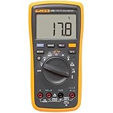 Fluke 17B+ Digital Multimeter, for Electrical Applications, Measures AC/DC Voltage 1000V, Current Measurements to 10A, Resistance, Continuity, Diode, Capacitance, Frequency, and Temperature Testing