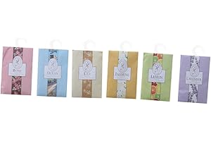Artibetter 30pcs Fragrance Sachets Hanging Scented Packets Variety Pack 6 Scents for Wardrobe Drawers Closets Car