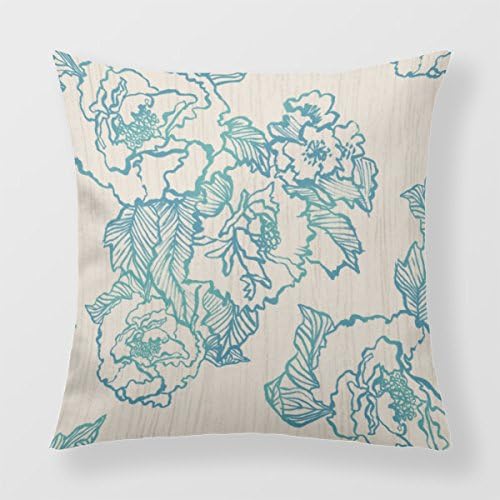 Lightinglife Decorative Cushion Turquois Decorative Throw Pillow Cover Floral Teal 20 By 20 Throw Pillow