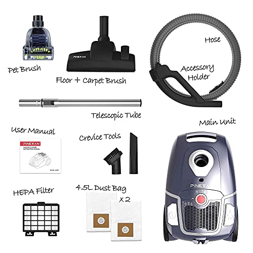 Professional Canister Vacuum Cleaner UA807, Advanced 62 dB Low