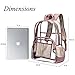 Clear Backpack for Women and Men Fit 15.6 inch Laptop See Through College School Bag for Student Cute Bookbag for Kids Girls Boys Transparent PVC Knapsack Daypack for Travel Work Gym Hiking,Rose Gold