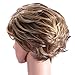 ELIM Short Brown Wigs for White Women Female Ladies Hair Wig Curly Frosted Wigs Heat Resistant Natural Looking Wigs Z022