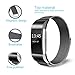 Fitbit Charge 2 Bands (2-Pack), Tecson Stainless Steel Metal Milanese Replacement Wristband Bracelet Strap with Magnet Lock for Fitbit Charge 2, Rose Gold, Champagne, Rose Pink, Black, Silver