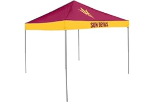 Logo Brands NCAA Arizona State Sun Devils Economy Canopy Tailgate Tent (9' x 9') – Powder-Coated Steel Frame, Water-Resistant Polyester, Team Color Design