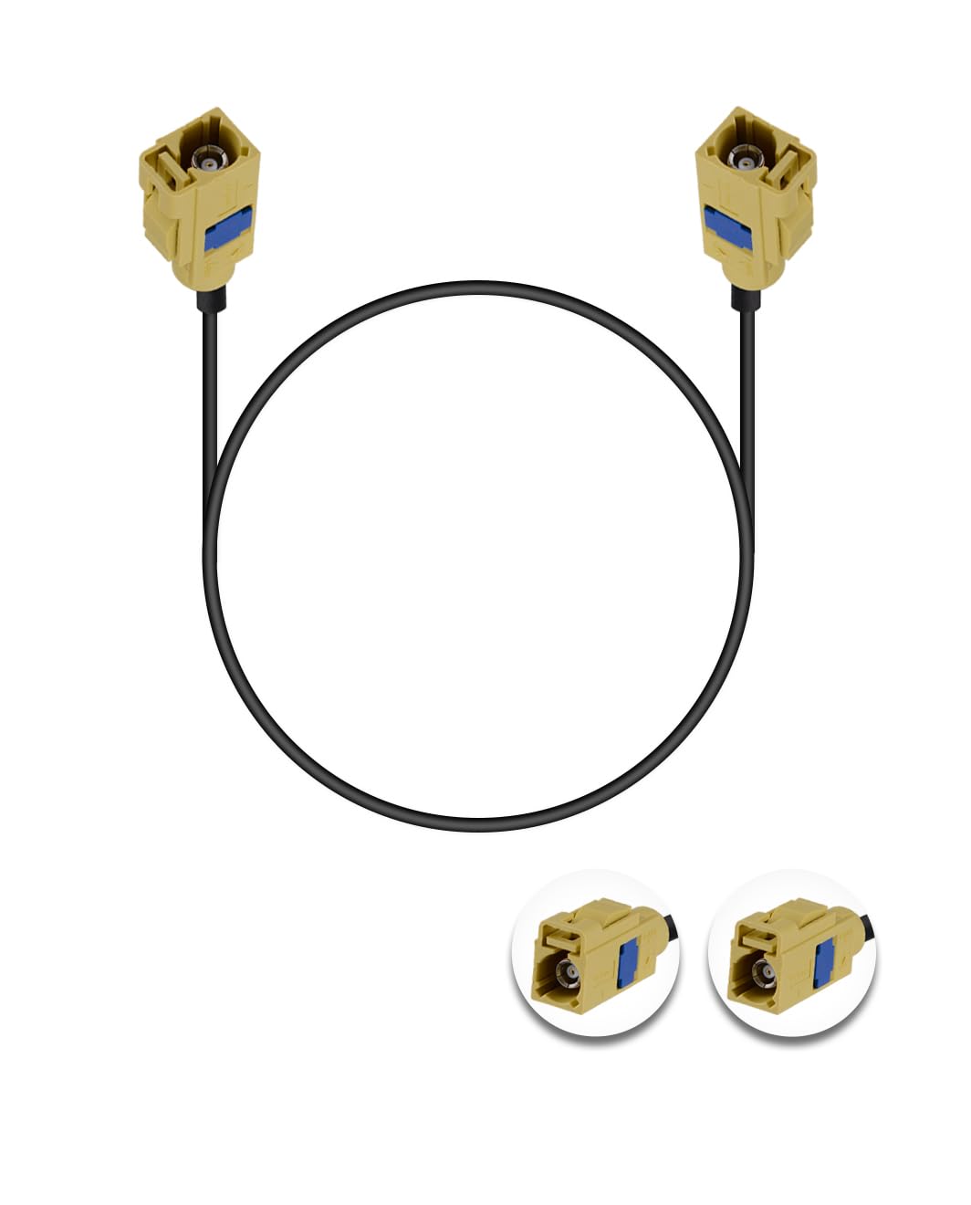 Vecys Fakra K Curry Female Cable RG174 12in/30cm Fakra Curry Code K Female to Female Compatible with Car Vehicle Radio Stereo Receiver Tuner