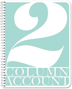 BookFactory 2 Column Account Book/Ledger Book/Accounting Ledger/Notebook (2 Columnar Book Format) - 100 Pages, 8.5" x 11", Wire-O (LOG-100-7CW-PP-(Accounting-2))