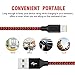 MSXRAYSON Phone Charger 4Pack 3FT 6FT 6FT 10FT Nylon Braided USB Cable & Syncing Cord Compatible Phone Charger X 8 8Plus 7 7Plus 6S 6S Plus (Black&Red)