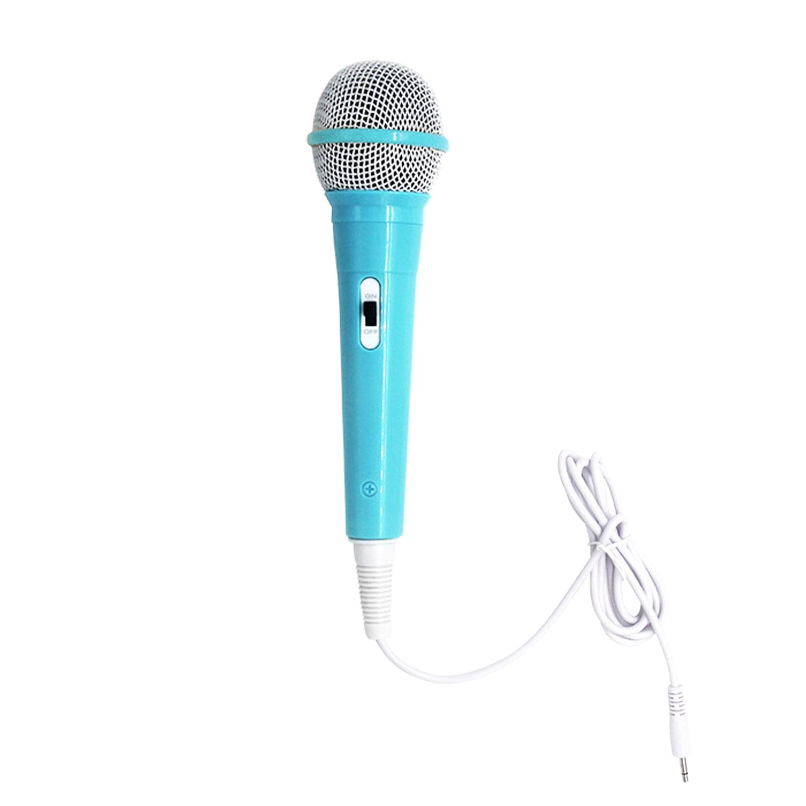 Photo 1 of EKDJKK Portable Dynamic Microphone, 3.5mm Jack, No Battery, Singing Machine, Home Wired Handheld Microphone for Kids (Blue)