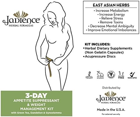Anti Appetite, Gas & Bloating Relief: 3-Day Mini Kit | Help Manage Bloated Stomach & Sugar Craving | Naturally Tone & Firm | Detox & Stress Reduction Formula with Gynostemma & Green Tea by Jadience