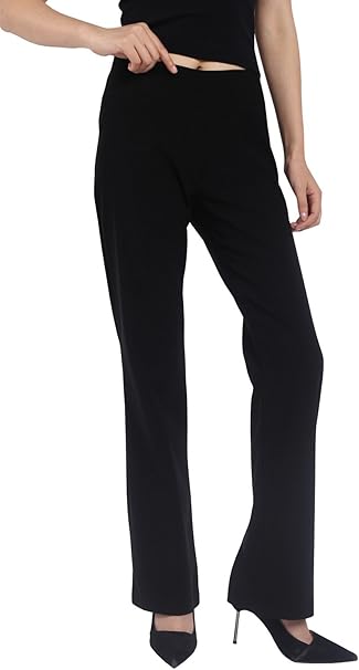 black slim bootcut trousers