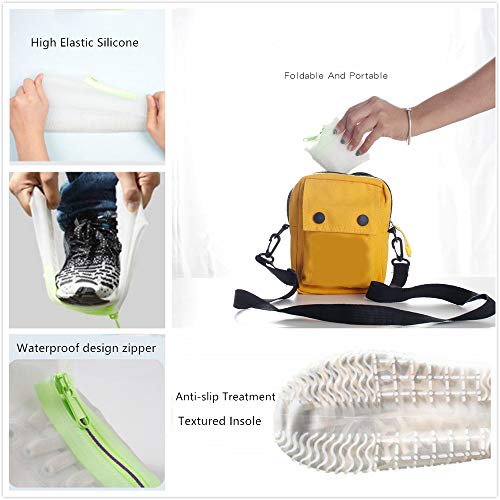DREAMUS Reusable Silicone Waterproof Shoe Covers, Silicone Shoe Covers with Zipper No-Slip Silicone Rubber Shoe Cover for Kids,Men and Women (Transparent, L) - Thumbnail 3
