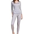 Grenasasilk Womens Silk Long Underwear Mulberry Silk Long Johns Silk Thermal Underwear Sets Cold Weather Base Layer