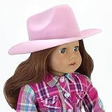 Sophia's Light Pink Cowgirl Doll Hat for The 18 Inch Horse Riding American Girl & More! 18 Inch Doll Light Pink Velvet Cowgirl Hat w/ Decorative Rope on Brim