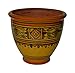 Flower Pot Moroccan Spanish Garden Drain Hole Ceramic Planter Handmade Yellow
