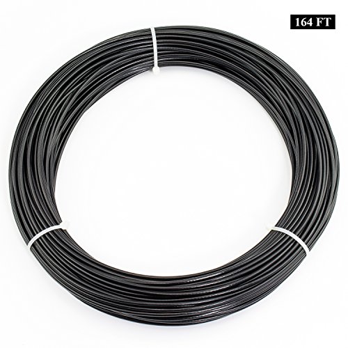 DYWISHKEY Globe String Light Suspension Kit, Outdoor Light Guide Wire, Include 164 Ft Vinyl Coated Stainless Steel Wire Rope Cable, Turnbuckle and Hooks