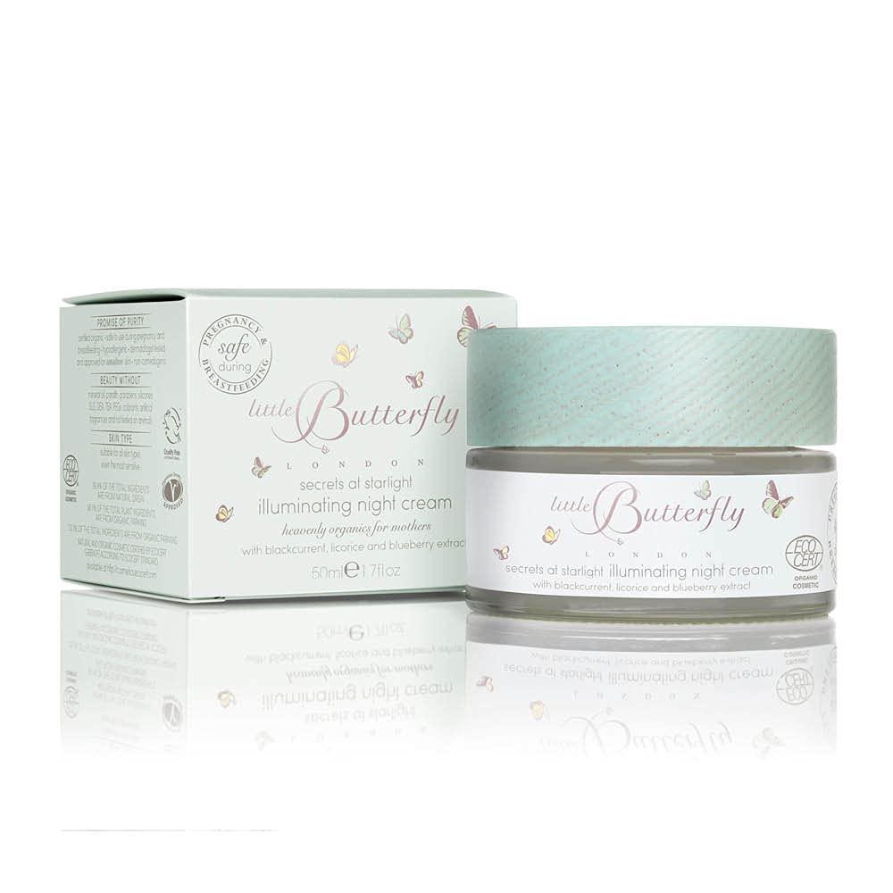Little Butterfly London Secrets At Starlight Illuminating Night Cream for Mums Repairs and Replenishes with Natural Ingredients 50ml