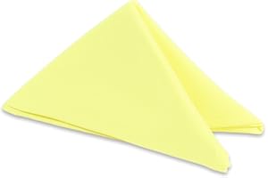 SPARKLES MAKE IT SPECIAL Leading Linens 10 pcs 17"x17" inch Polyester Cloth Napkin - Yellow - Wedding Linen Restaurant Dinner Wedding Banquet Party - 19 Colors Available