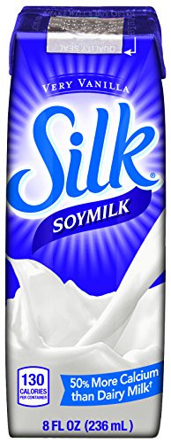 Silk Very Vanilla Soymilk Natural 8 Ounce (Pack of 18), Vanilla Flavored Non-Dairy Soy Milk, Individually Packaged, Dairy-free Milk