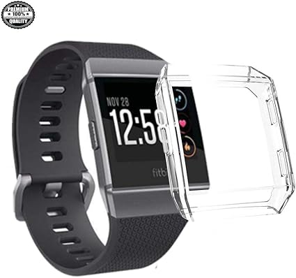 New Screen Protector Case for Fitbit Ionic, Soft TPU [Vacuum- Plating] Watch Case 360° Full Protection for Fitbit Ionic Smartwatch Case (Clear)