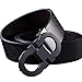 Onlybaby Reversible and Adjustable Men's Leather Belt with Double Shiny Buckle