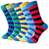 5-pair Mens Fun Cool Cotton Colorful Dress Socks, size:7-11