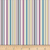 David Textiles Vintage Stripes Cream/Multi Fabric Fabric by the Yard