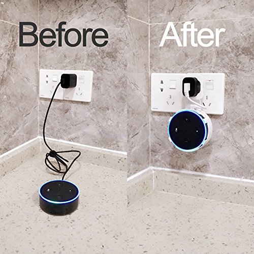 image for AMORTEK Dot Outlet Wall Mount Hanger Holder with Short Charging Cable 